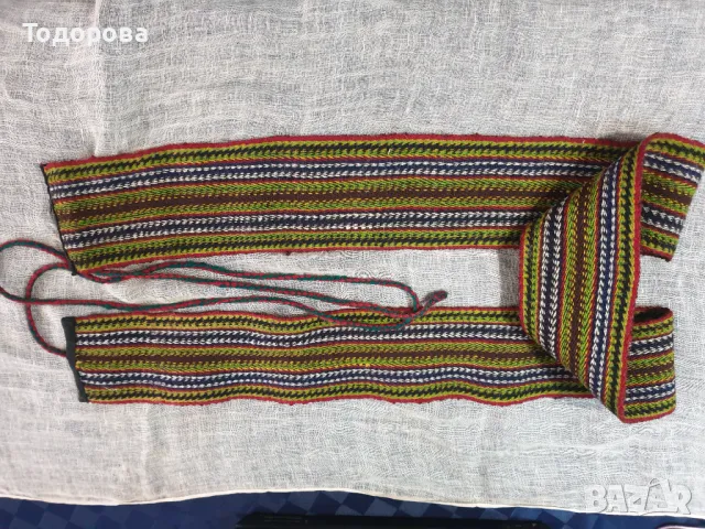 Автентичен тъкан широк  колан за народна носия, снимка 3 - Антикварни и старинни предмети - 47328306