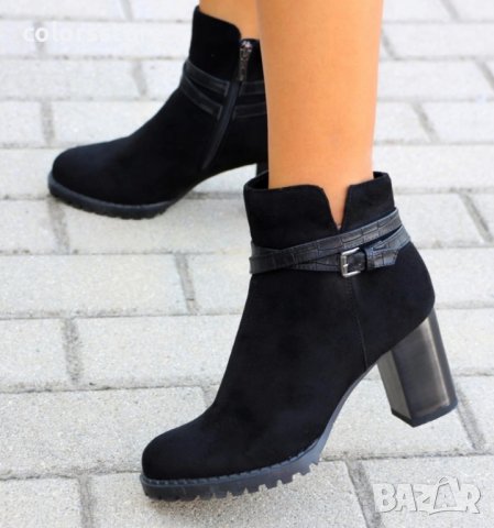 Боти на ток - черни - B1317, снимка 3 - Дамски боти - 31283041