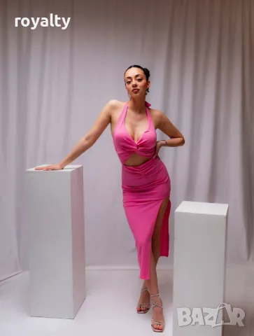 Розова стилна дамска рокля , снимка 3 - Рокли - 50047764