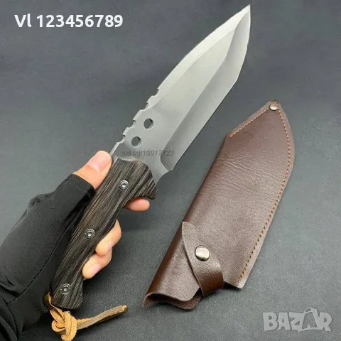 Висококачествен ловен нож 145х270, кожен калъф, снимка 8 - Ножове - 50112762