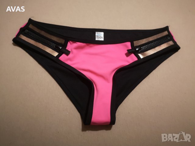 Нов бански New Yorker розов с черно и златисто XS размер