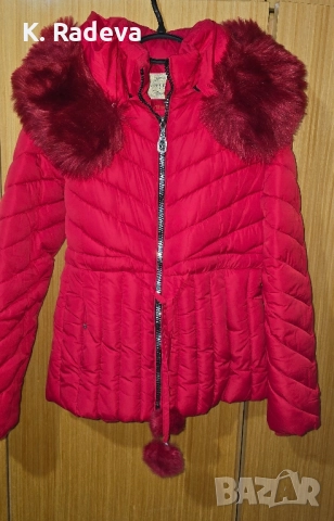 Зимно късо червено яке