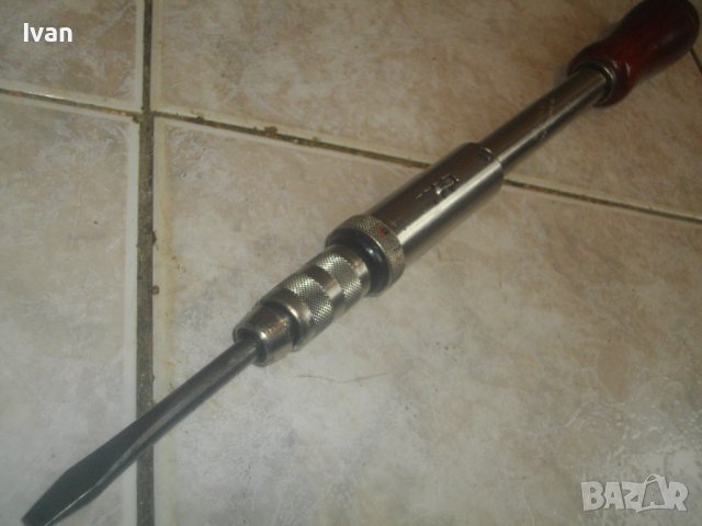 Smalcalda-DDR-Старо Качество ГДР-Голяма 325мм Реверсивна Бутална Автоматична Отвертка-Накрайник Прав, снимка 11 - Отвертки - 43325934