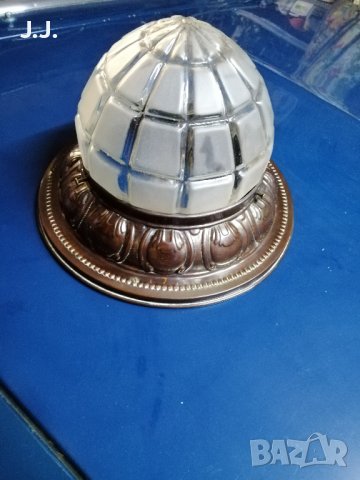 Стара лампа "Арт деко" от 1920г.,Art Deco ceiling light, снимка 2 - Лампи за таван - 44041591