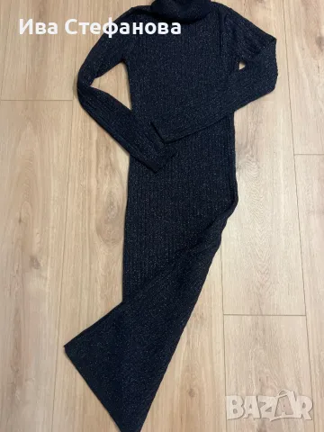 Нова еластична ежедневно елегантна рокля рипс миди midi модерна дължина блясък , снимка 5 - Рокли - 48657145