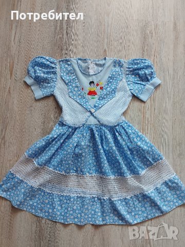 Детска рокля с къс ръкав 128-134
