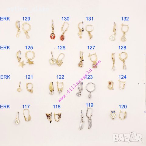 Детски златни обеци 14к 585пр, снимка 2 - Обеци - 40414403