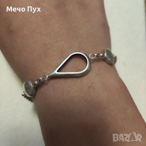 Сребърна гривна (213), снимка 7 - Гривни - 43317492