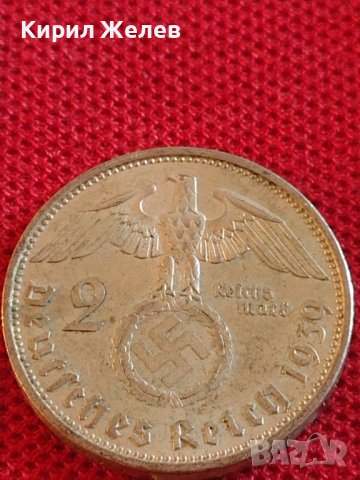Сребърна монета 2 райхсмарки 1939г. Нацистка Германия Трети Райх с СХВАСТИКА за КОЛЕКЦИЯ 42063, снимка 6 - Нумизматика и бонистика - 43798602