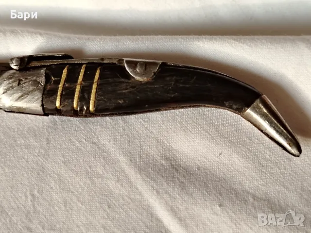 Рядък малък сгъваем нож НАВАХА-ТОЛЕДО/NAVAJA-TOLEDO XIXвек, снимка 3 - Ножове - 49279490