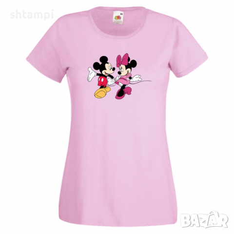 Дамска тениска Mickey & Minnie 6 Мини Маус,Микки Маус.Подарък,Изненада,, снимка 4 - Тениски - 36526252