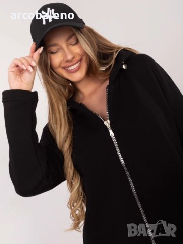 Дамски дълъг преходен суичър с качулка и цип Tina, 5цвята , снимка 4 - Суичъри - 52930321