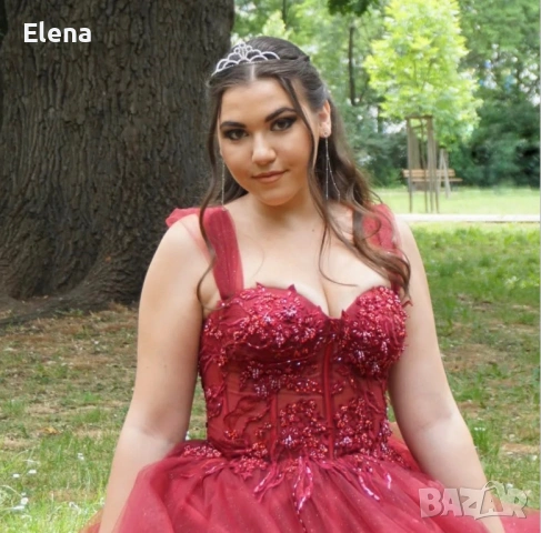Бална рокля бордо, снимка 2 - Рокли - 53336522