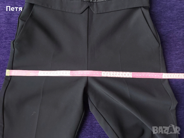 Дамски черен панталон с висока талия, снимка 3 - Панталони - 53455050