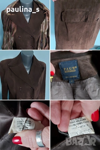 ВИНТИДЖ! Два броя / Дамски френски блейзър, манто / преходно палто / от естествен велур "Pauw", снимка 10 - Палта, манта - 53200363