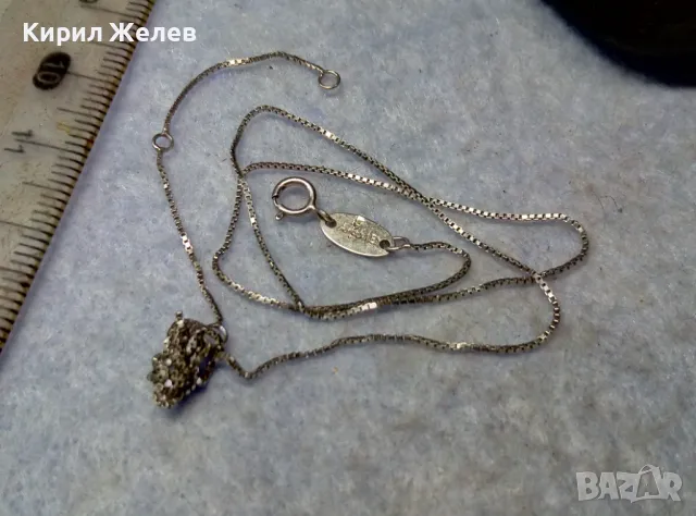 ФИНО БУТИКОВО СРЕБЪРНО КОЛИЕ ИТАЛИЯ МАРКОВО СРЕБРО 925 с БЯЛА ПОЗЛАТА / С НУЖДА да се РАЗПЛЕТЕ 40389, снимка 8 - Колиета, медальони, синджири - 49757473