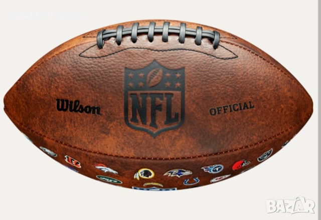 Wilson NFL Junior Throwback топка американски футбол с логата на всички отбори от Националната лига