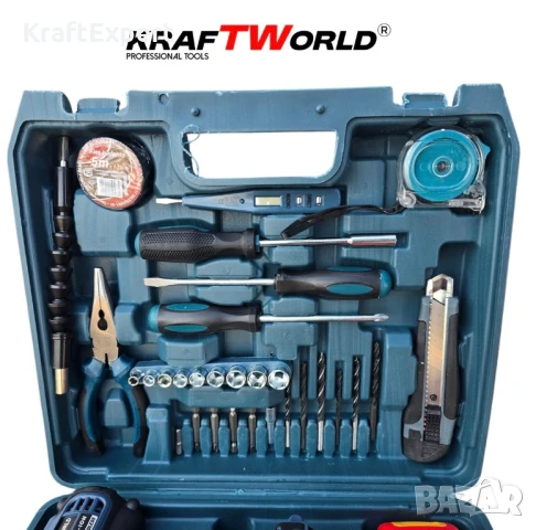 Комплект Ударен Винтоверт KraftWorld – с Всички Необходими Инструменти!, снимка 4 - Винтоверти - 50488504