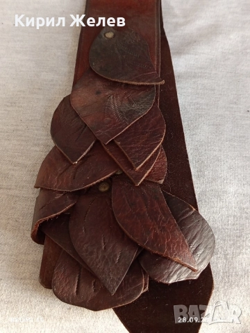Винтидж кожен колан Арт дизайн много красив 26582, снимка 2 - Колани - 51868865