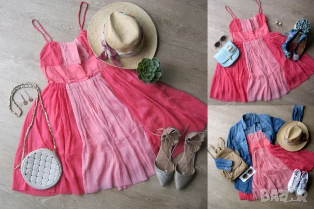 Разпродажба на всичко! Феерична лятна дамска рокля, разкроена, до коляното размер М, снимка 1