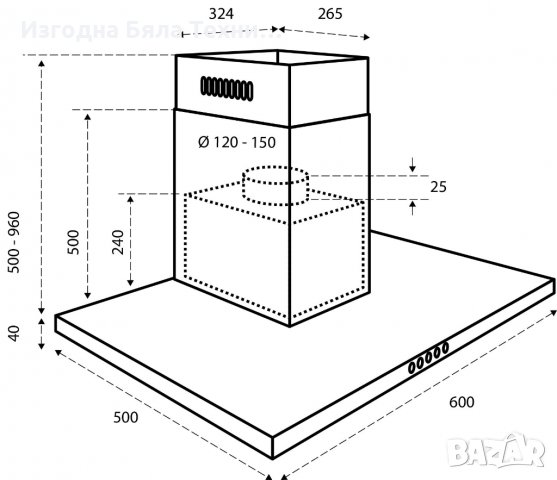 Аспиратор - 60см AKB6004ZWA, снимка 5 - Абсорбатори - 32575820