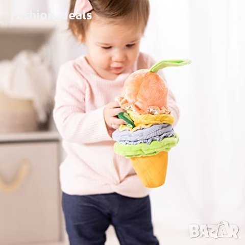 Нова Melissa & Doug Ice Cream Take бебешка играчка със звук за бебе дете, снимка 3 - Плюшени играчки - 40262044