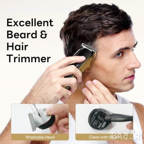 Нова Машинка Тример за Подстригване 2-в-1 с 4 Гребена, Водоустойчива, снимка 8 - Тримери - 43569018