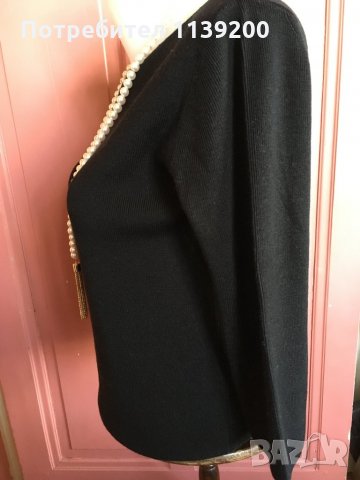 Escorpion S/M  испанска елегантна черна блуза топ, снимка 3 - Блузи с дълъг ръкав и пуловери - 27290613