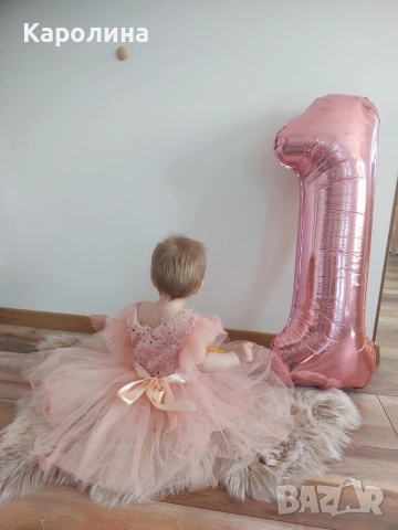 лот официална рокличка и обувки за момиченце 1-2г, снимка 2 - Бебешки рокли - 53412458