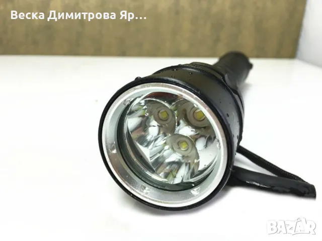 Мощно водоустойчиво фенерче с 3 LED крушки FL42, снимка 4 - Друга електроника - 47915072