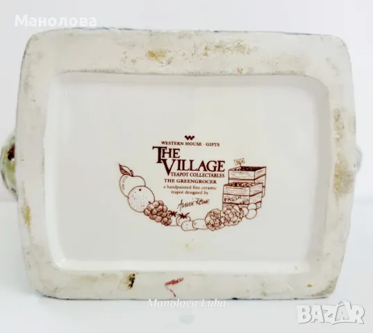 Ръчно рисуван фин керамичен чайник Annie Row, Greengrocer., снимка 9 - Колекции - 50090238