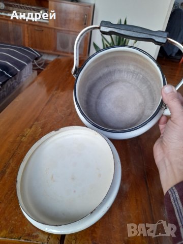 Стар емайлиран чайник #54, снимка 5 - Антикварни и старинни предмети - 43170259