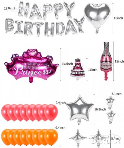 Нов Комплект декорации / украса за рожден ден Парти Балони 25 части, снимка 2 - Други - 36721182