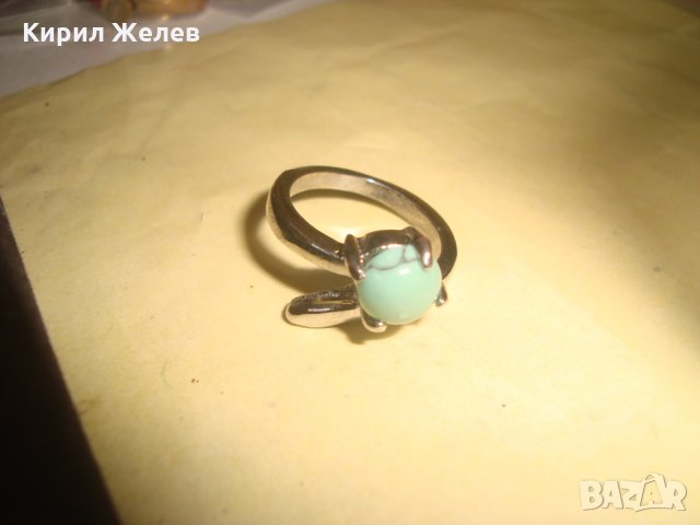 ТЮРКОАЗЕН ПОСРЕБРЕН АРТ ПРЪСТЕН 6750, снимка 6 - Пръстени - 33153958