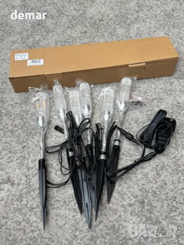 ECOWHO Градински LED лампи с шипове, 12V, IP65, студено бяло 6000K, 6 броя, снимка 8 - Лед осветление - 49987663