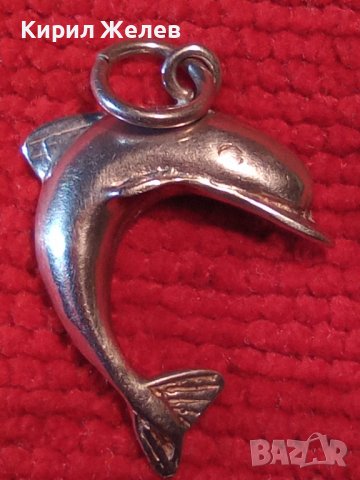 ЧУДЕСЕН СРЕБЪРЕН ДЕЛФИН ПЕНДАНТ СРЕБРО 925 АНГЛИЯ МЕДАЛЬОН ФИНА РЪЧНА ХУДОЖЕСТВЕНА ИЗРАБОТКА 40577