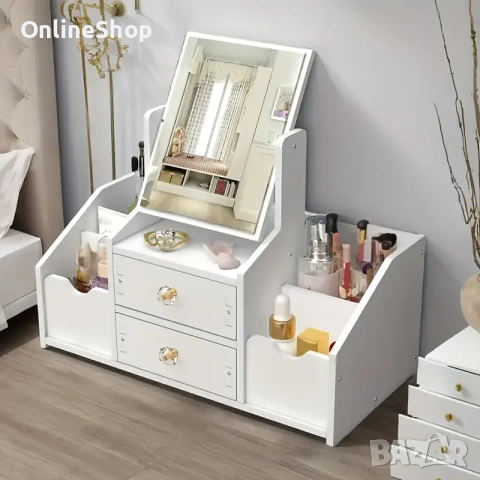 Многофункционален органайзер за грим с огледало, снимка 10 - Огледала - 53479804