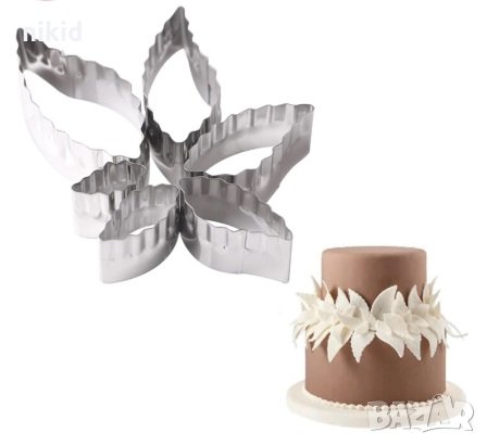 6 бр тесни къдрави листа листо метални форми резци за фондан тесто