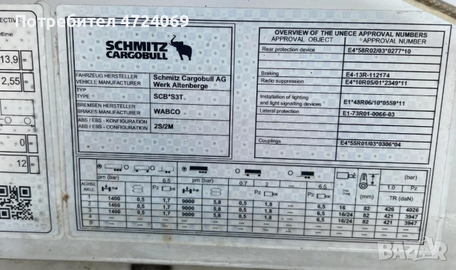 Полуремарке Schmitz CARGOBULL SCS 24L 13.62EB, снимка 16 - Ремаркета - 53594119
