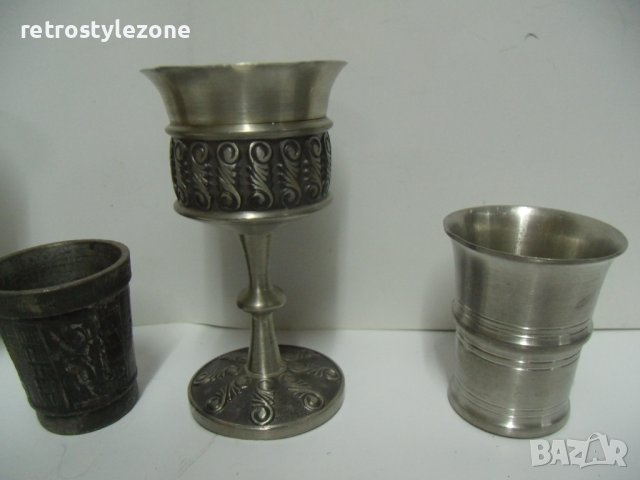 № 6968 лот - 5 броя стари метални чашки - различни видове , снимка 3 - Други ценни предмети - 40594309
