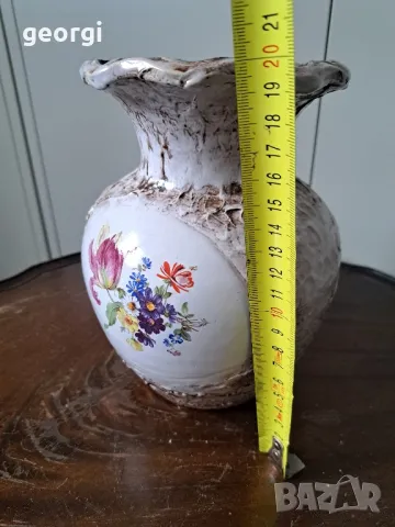 немска керамична ваза с цветя    10/2, снимка 5 - Вази - 48903620