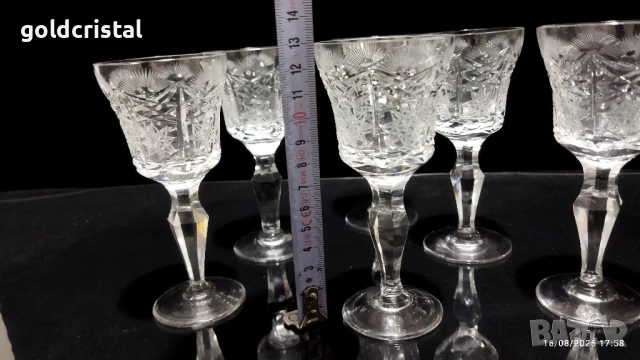 кристални чаши за ракия, снимка 6 - Антикварни и старинни предмети - 51411114