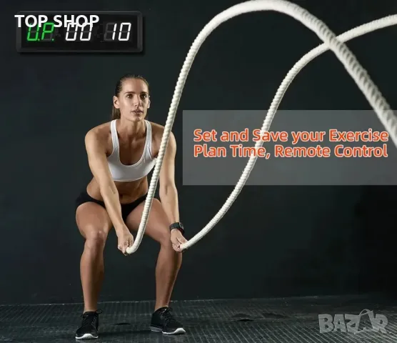 PELLOR Gym Timer Цифров стенен часовник, 2,3" програмируем LED фитнес интервален таймер, снимка 3 - Лед осветление - 48743402