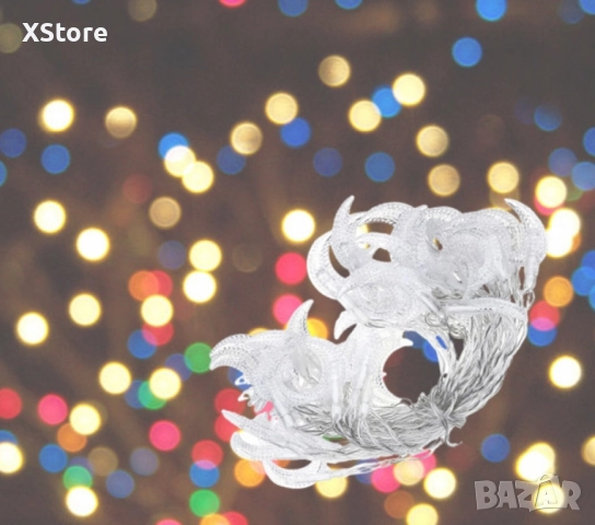 Празнични Коледни лампички с форма на лунички, снимка 4 - Декорация за дома - 52441582