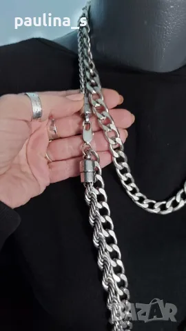 Рокерски ланец стомана / Уникален с различни плетки, снимка 5 - Колиета, медальони, синджири - 48565239