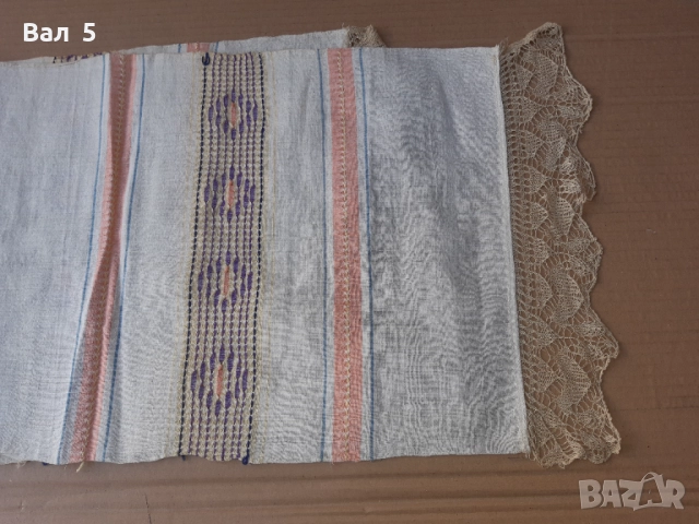 Автентичен тъкан кенарен месал с дантела , обредна кърпа, снимка 5 - Антикварни и старинни предмети - 52248719