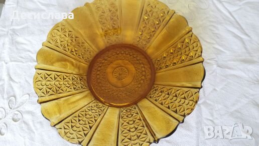 Красива фруктиера от времето на социализма. Цветен кристал , снимка 4 - Други ценни предмети - 26320860