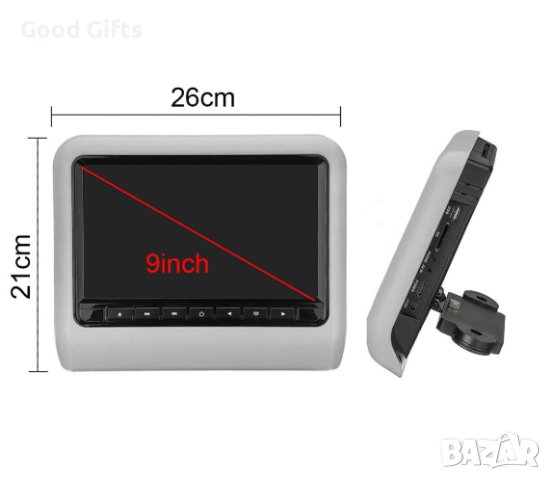 2 броя Монитор за Подглавник за Задна седалка, 9-инча DVD система, MP5 плейър USB SD Игра AV Дисплей, снимка 12 - Аксесоари и консумативи - 43018763