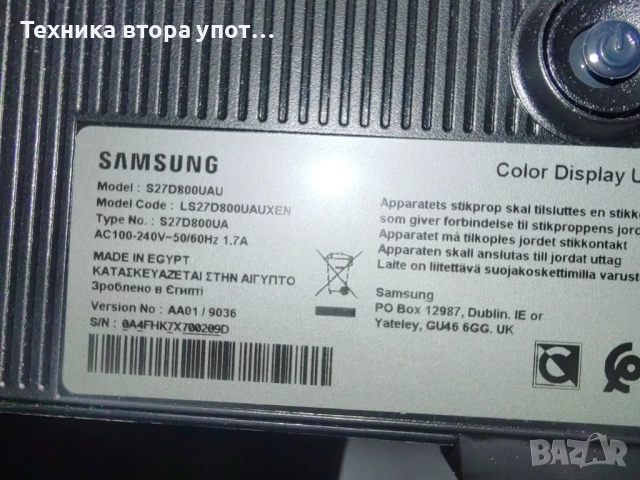 Монитор Samsung LS27D800UAU, снимка 3 - Монитори - 52825809