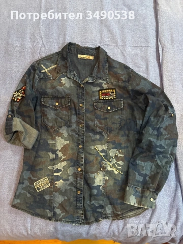 Дамска дънкова риза, снимка 2 - Ризи - 53445019